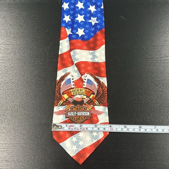 Harley-Davidson Flag and Eagle Patriotic Silk Neck Tie - Picture 9 of 9
